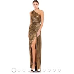 Mac Duggal Metallic Gold Evening Gown